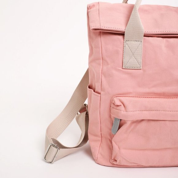 Pink fabric backpack